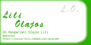 lili olajos business card